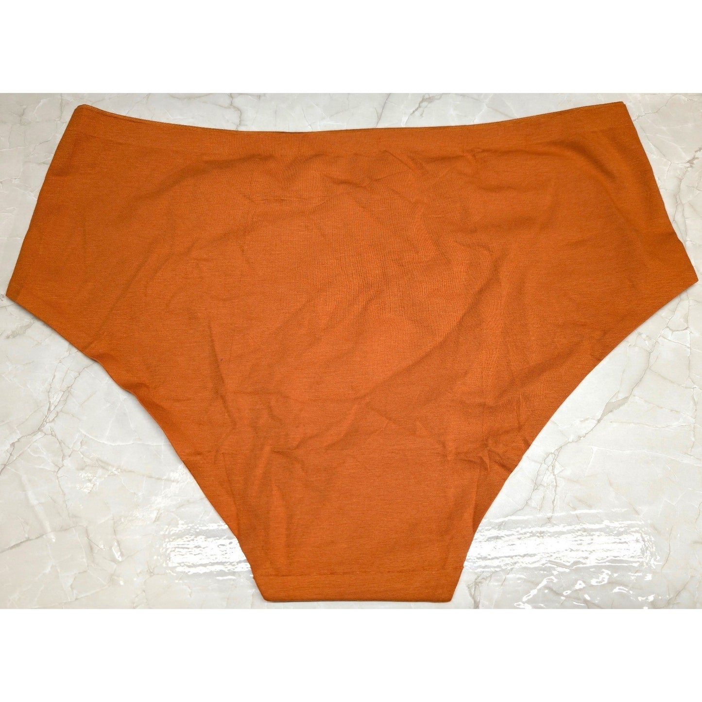New High Waist Seamless Brief Panties Plus Size XL Burnt Orange Cotton Blend