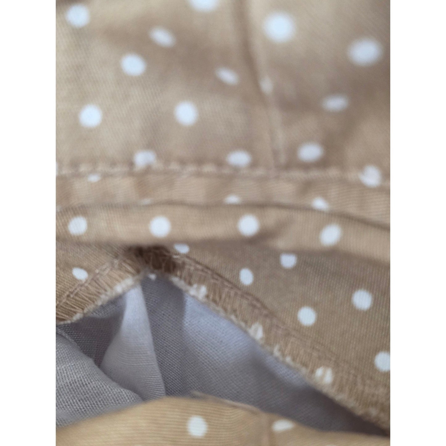 Woman Within Polka Dot Capris Plus Size 20W 20 W Tan Khaki White Cropped Pants