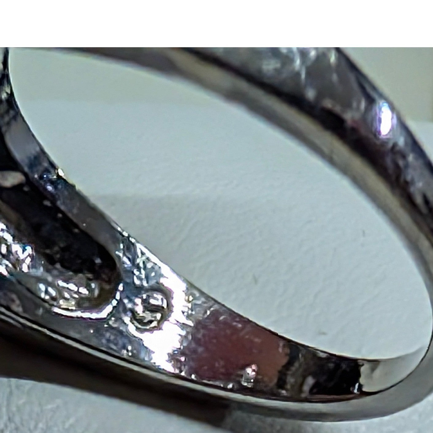 New Black Twist Knot Ring Plus Size 8.5 Silver Tone Statement Pave Rhinestones