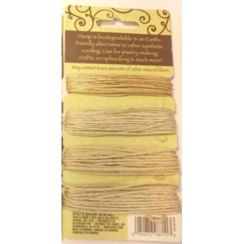 New Darice Hemp & Mixed Fibers Cord Braiding Jewelry Tan 106.7 Ft Earth Tones