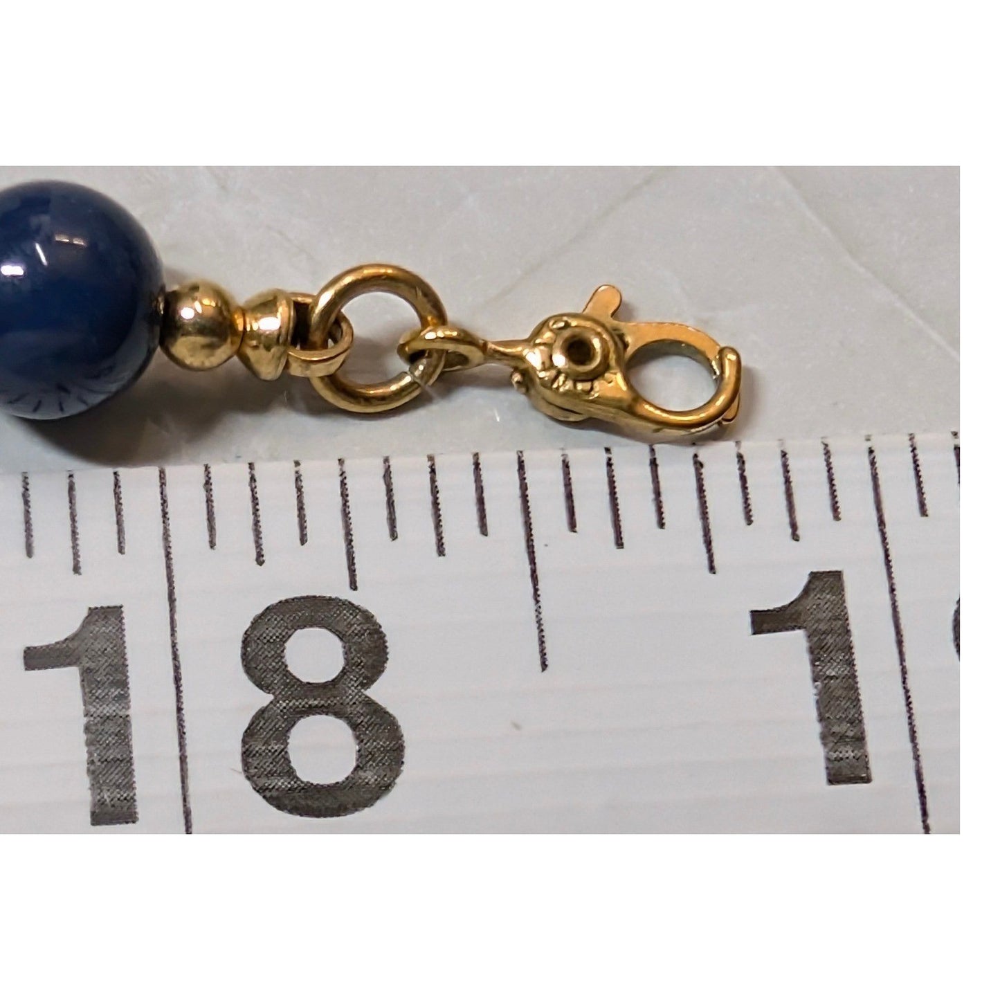 Vtg Monet Necklace 18.75" Navy Blue Graduated Faux Pearl Gold Tone Claw Clasp