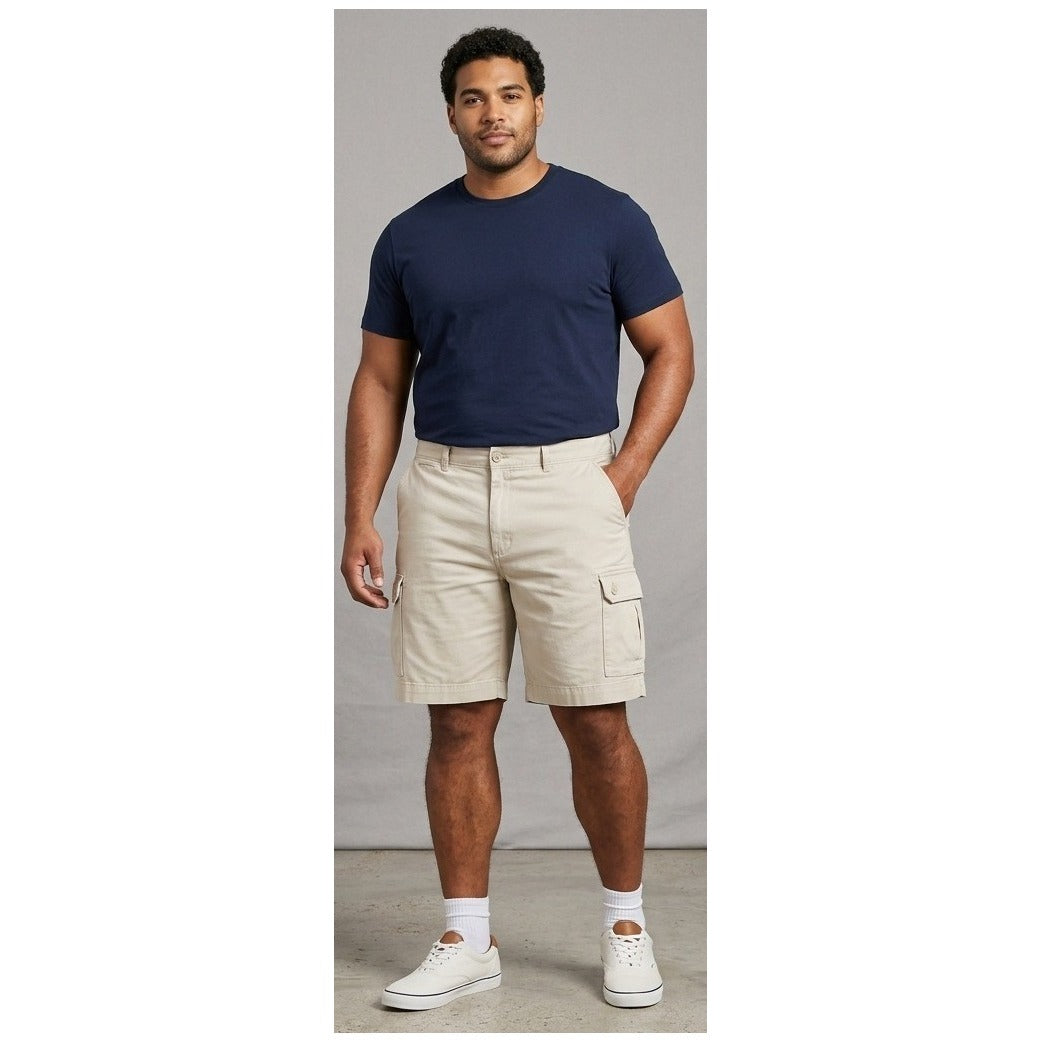 St Johns Bay Cargo Shorts Big Mens Plus Size 42 Beige Pockets Khaki Stretch