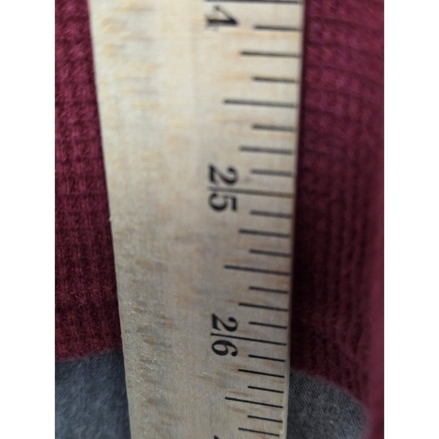 Time and & Tru Waffle Knit Thermal Top Womens Plus Size XXXL 22 Burgundy Long Sl