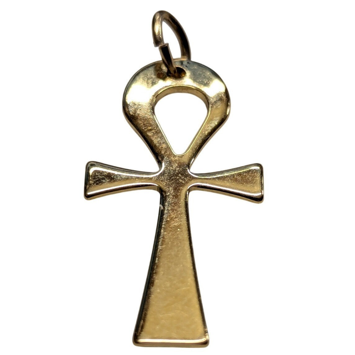 New Ankh Cross Pendant Large Charm Gold Tone Egyptian King Tut Life Symbol 1.33"