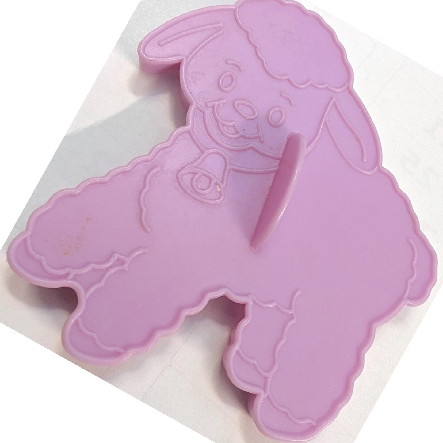 Vintage Wilton Cookie Cutter 1990 Easter Lamb Plastic Purple 3.5" Spring Sheep