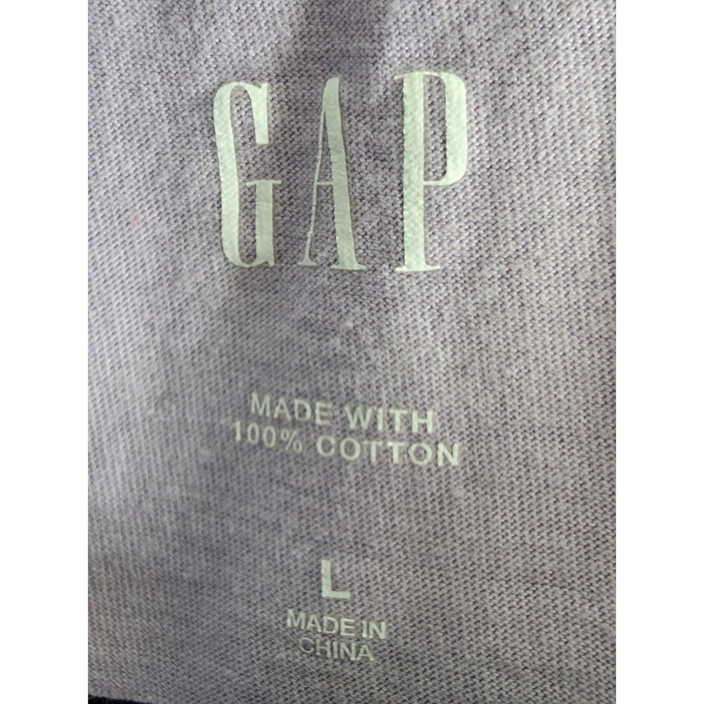 Gap 1969 Logo Graphic T-Shirt Womens L Lg Large Light Purple Cotton Short Sleeve