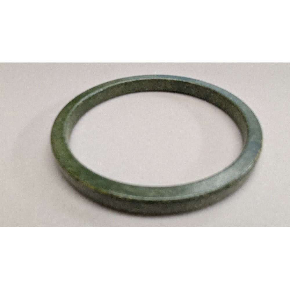 Vintage PLastic Faux Jadeite Bangle Bracelet Green Marble Slim Round Stacking