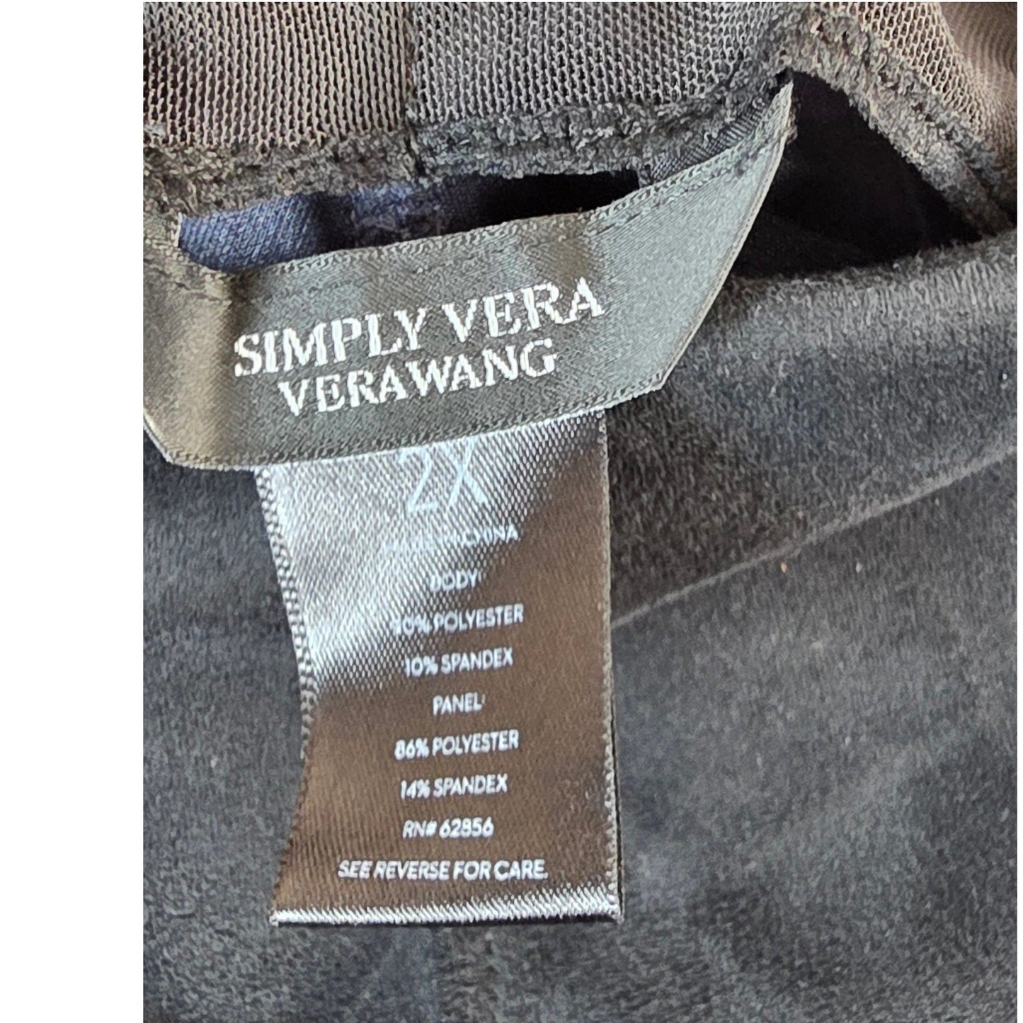 Simply Vera Vera Wang Leggings Plus Size XX 2X Black Faux Suede Pants Stretch