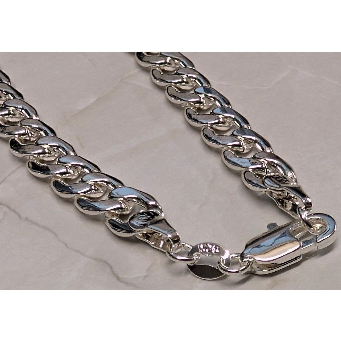 New Sterling Silver 925 Cuban Curb Link Chain Necklace 22" 6MM Polished Flat