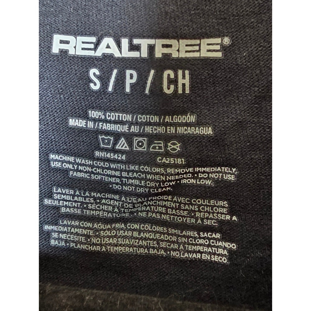 New Realtree Real‎ Tree Fishing T Shirt Mens Small S Black Neon Green Hook Logo