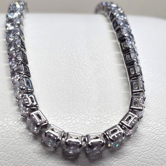 New Tennis Bracelet 7.5 in Silver Plated Round Cut 5A AAAAA CZ Cubic Zirconia