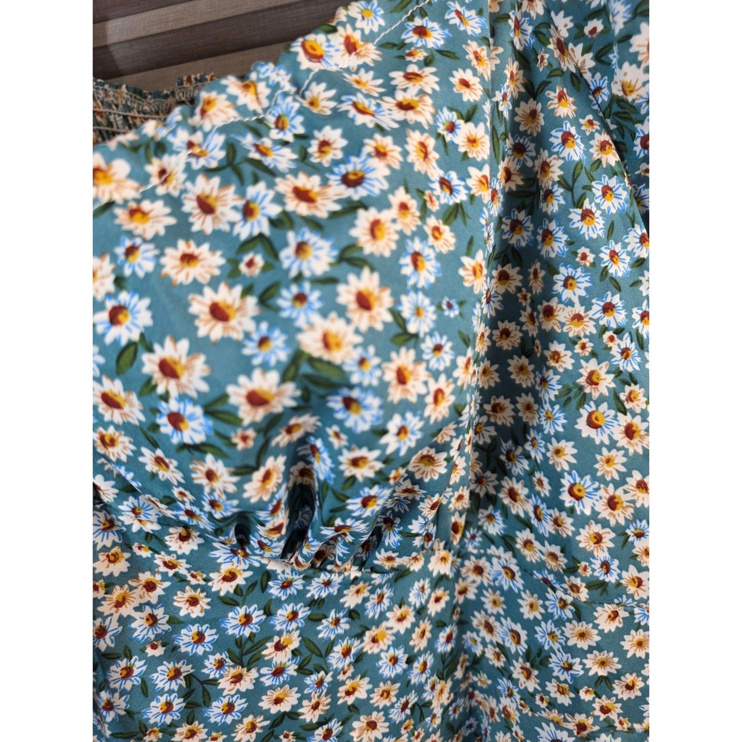 Floral Smocked Midi Dress PLUS SIZE 3X 3XL Smocked Puff Sleeves Smocked Flowers