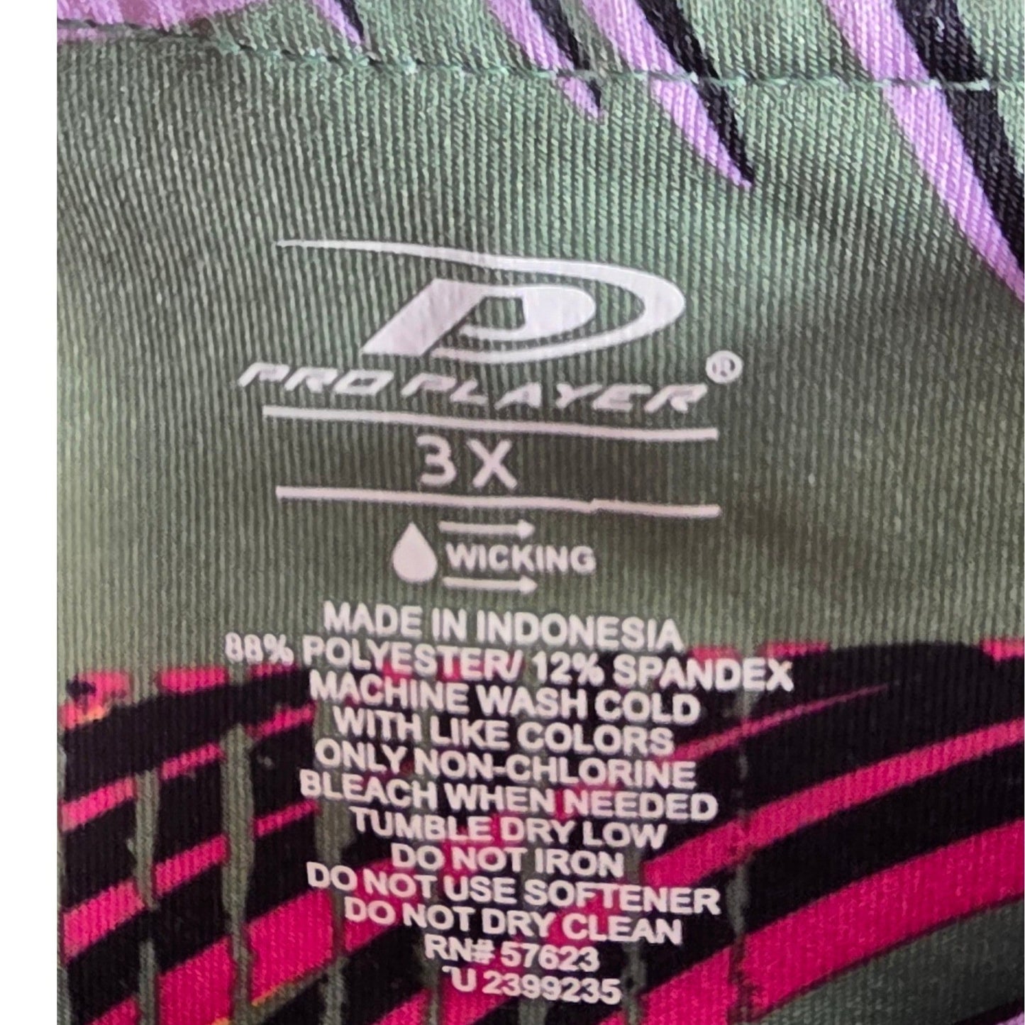 Pro Player Capris Leggings PLus Size 3X XXX Green Pink Tropical Wicking POckets
