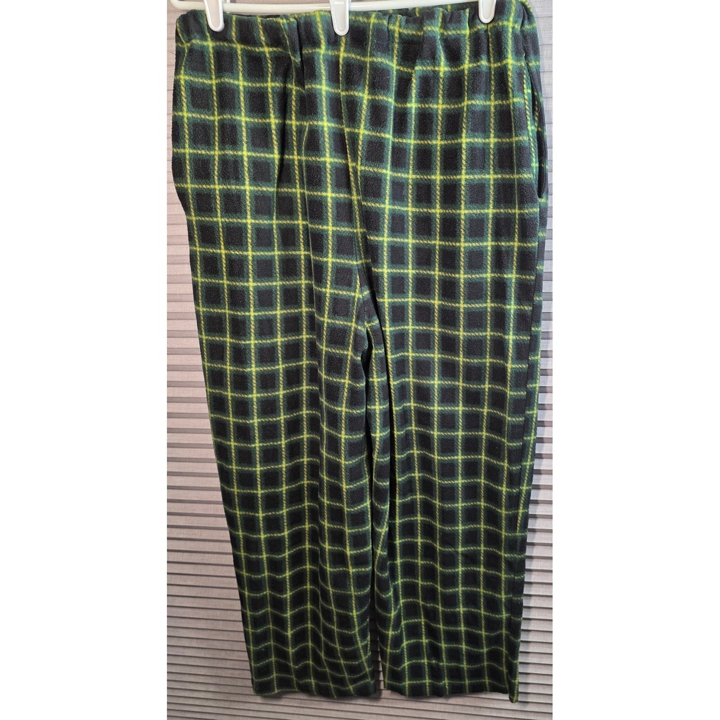 Seven Apparel Lounge Wear Pants Mens Plus Size 2X 2XL Green Plaid Fleece Pajama