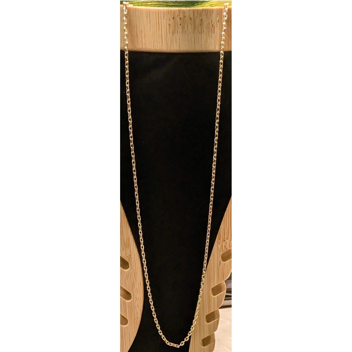 New 18K GP Gold PLated Cable Chain Necklace 18" Heart Charm Adjustable Extender
