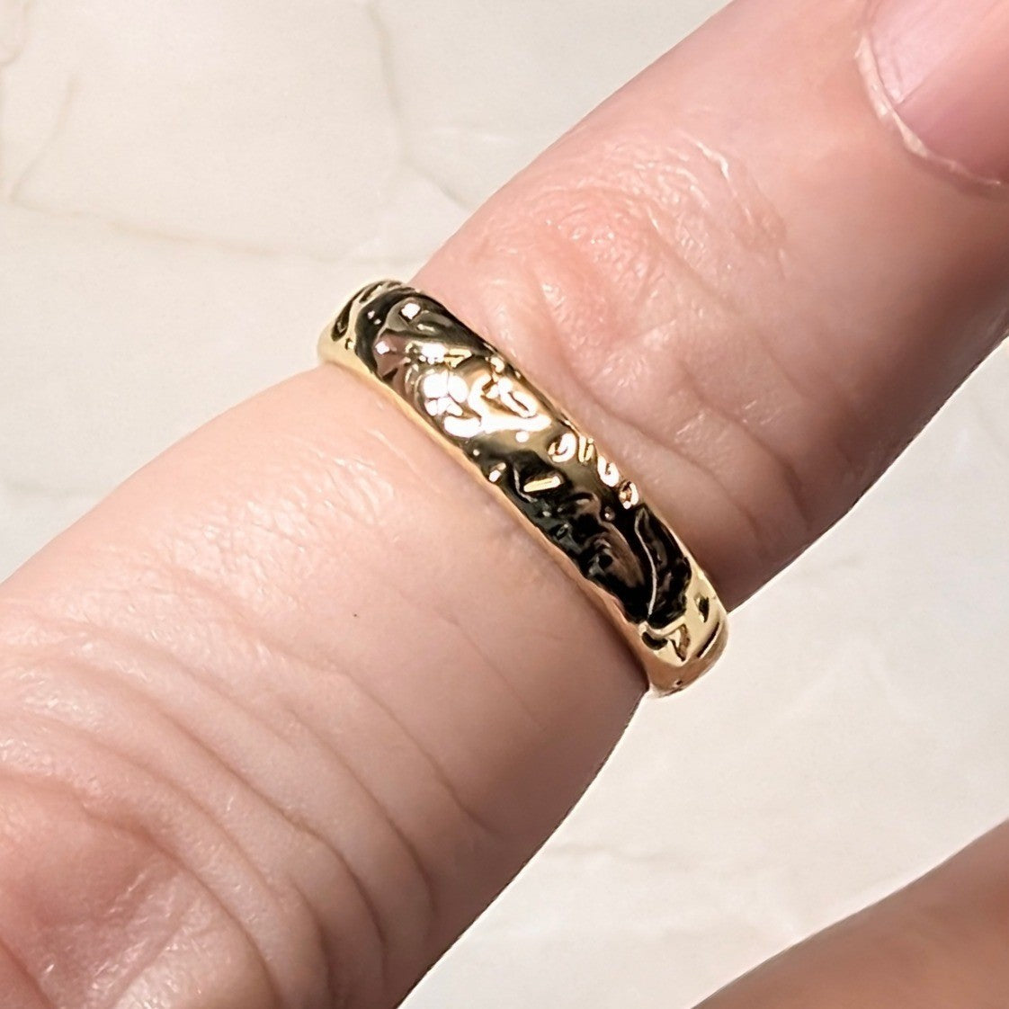 14K GF Gold Filled Scroll Engraved Finger Toe Midi Pinky Cuff Ring Band Size 3.5