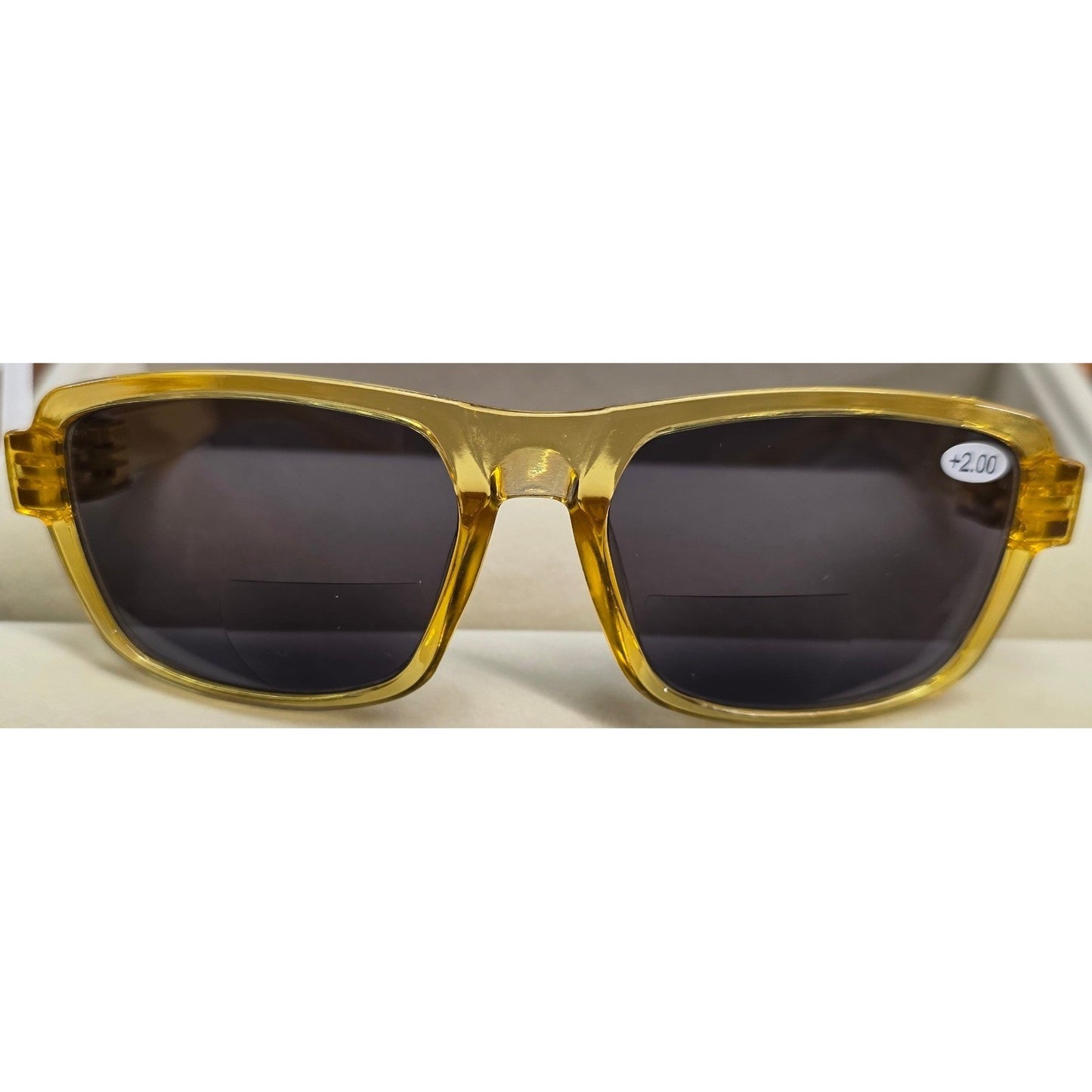 New Bifocal Reading Readers Lenses +2.00 Sun Glasses UV400 Sunglasses Yellow