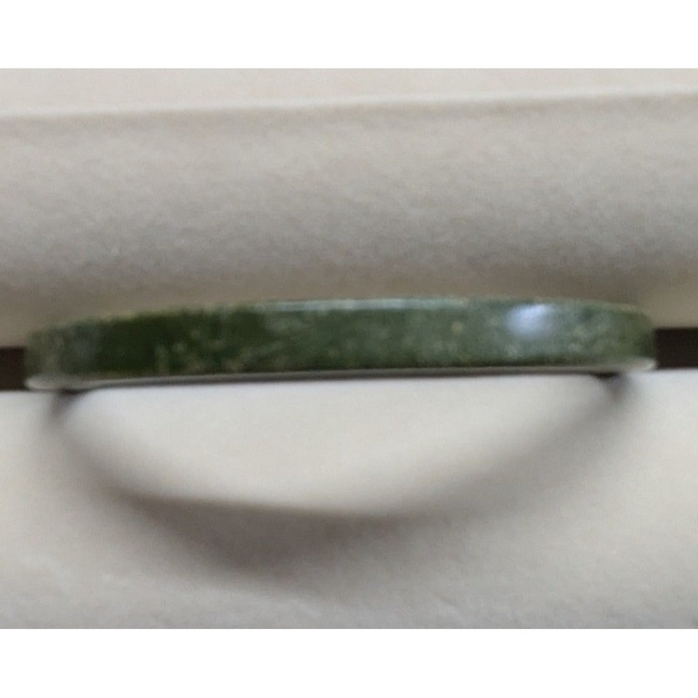 Vintage PLastic Faux Jadeite Bangle Bracelet Green Marble Slim Round Stacking