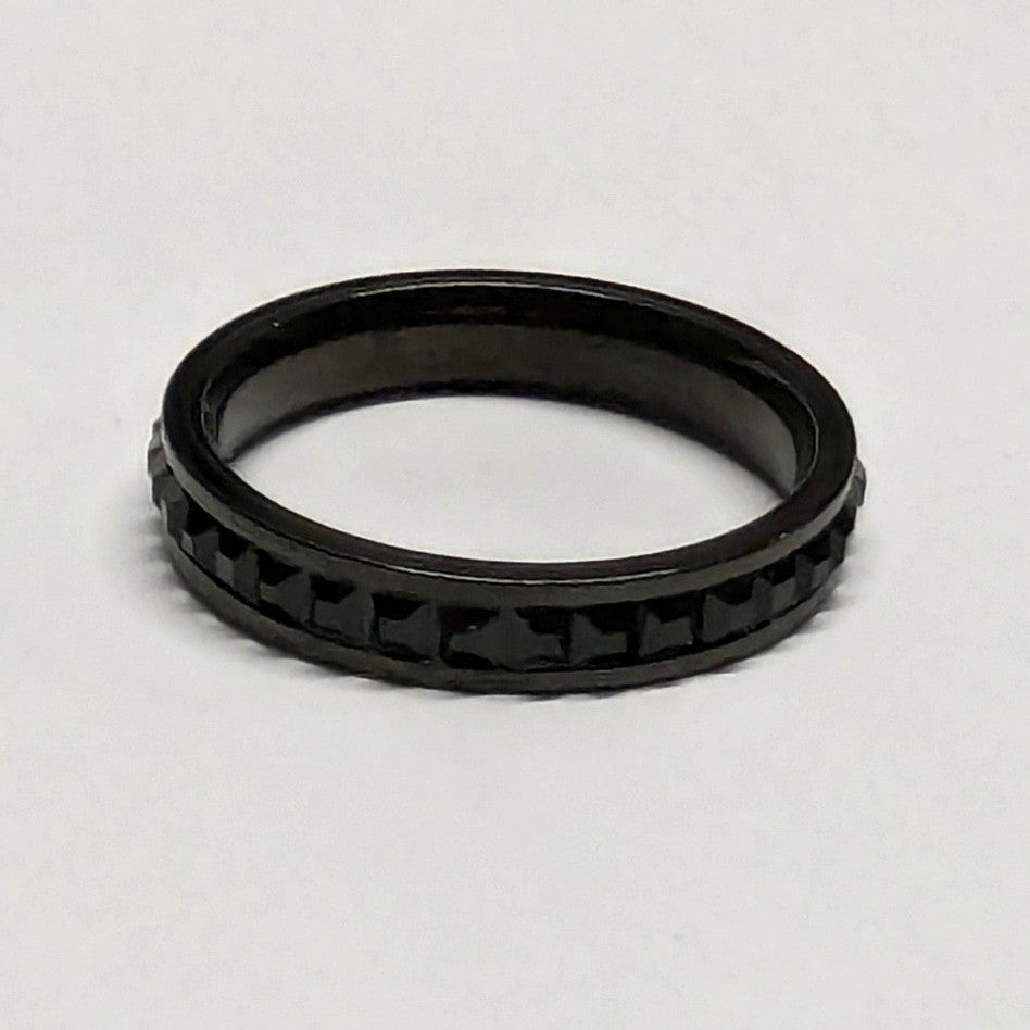New Eternity Band Ring PLus Size Size 9 Black Crystal Rhinestone Thumb