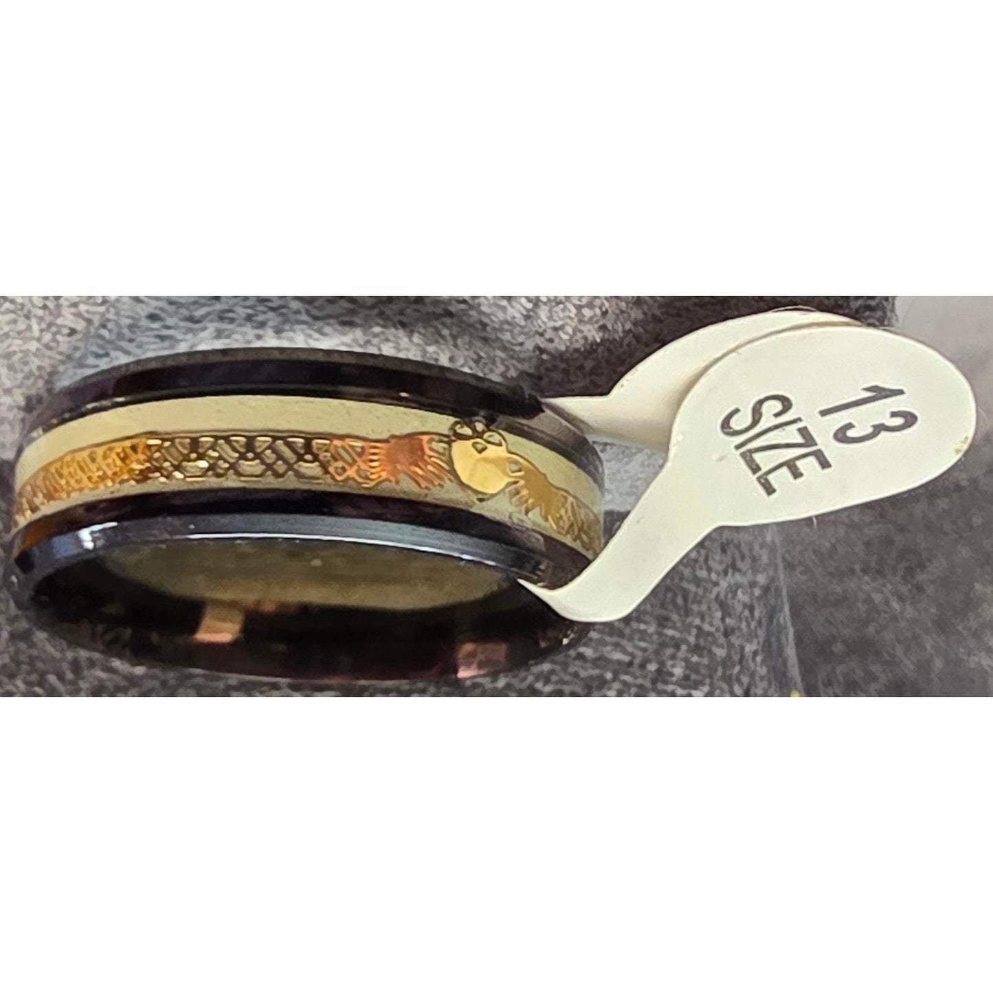 Claddagh Wedding Band Ring Size 14 Black Gold Glow in the Dark Irish Celtic Knot