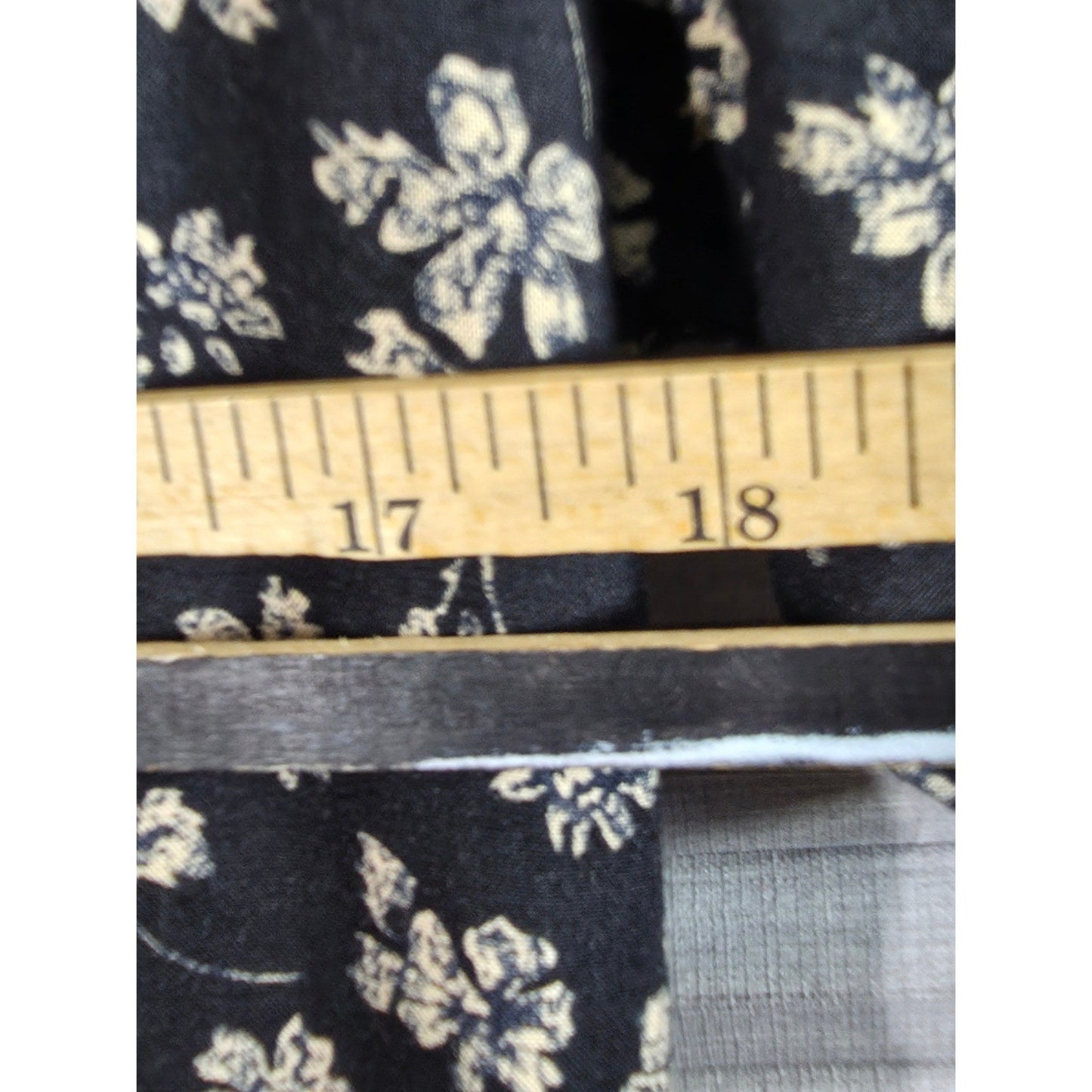 Vtg Maggie Lawrence Floral Button Front Dress Size 12 Black Khaki Rayon 90s