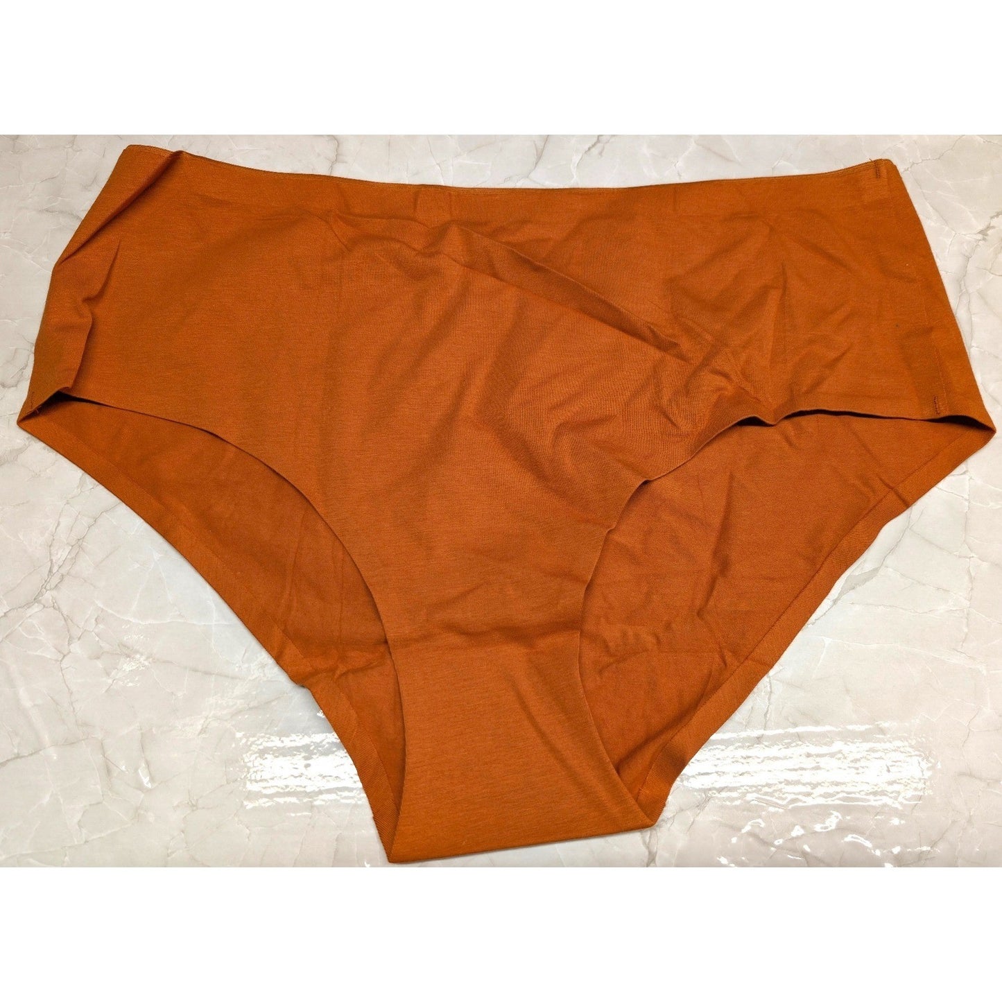 New High Waist Seamless Brief Panties Plus Size XL Burnt Orange Cotton Blend