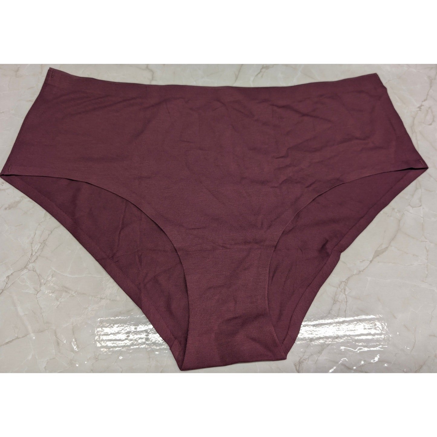 New Cotton Blend Panties Womens PLus Size XL Maroon Seamless Edge Underwear