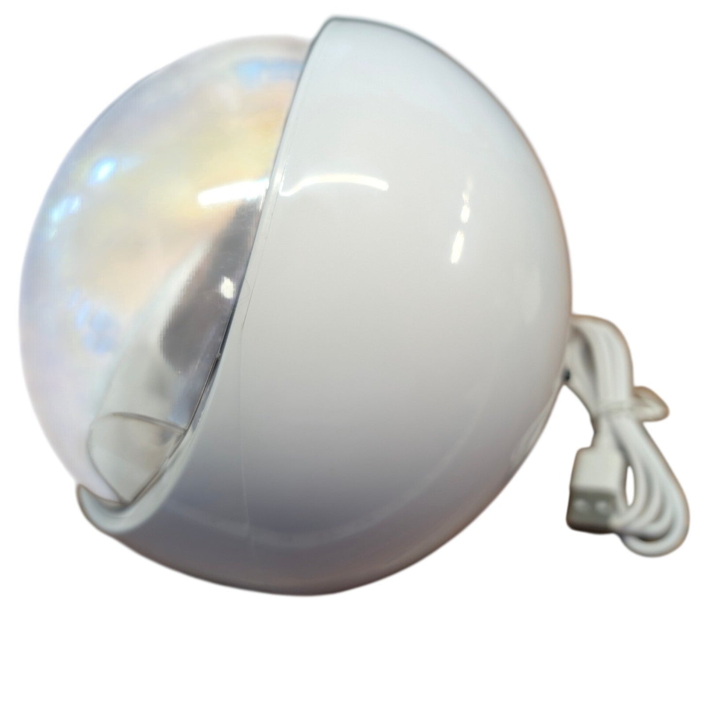 New Single Automatic Watch Winder White USB Powered Spherical LED Lights Rotates