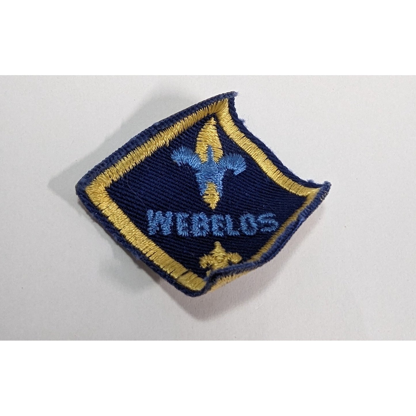 BSA Cub Boy Scouts of America Webelos Rank Patch Square Blue Yellow Embroidered