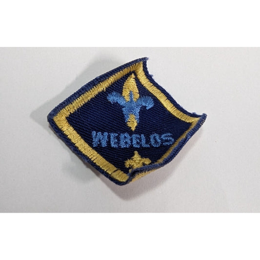 BSA Cub Boy Scouts of America Webelos Rank Patch Square Blue Yellow Embroidered