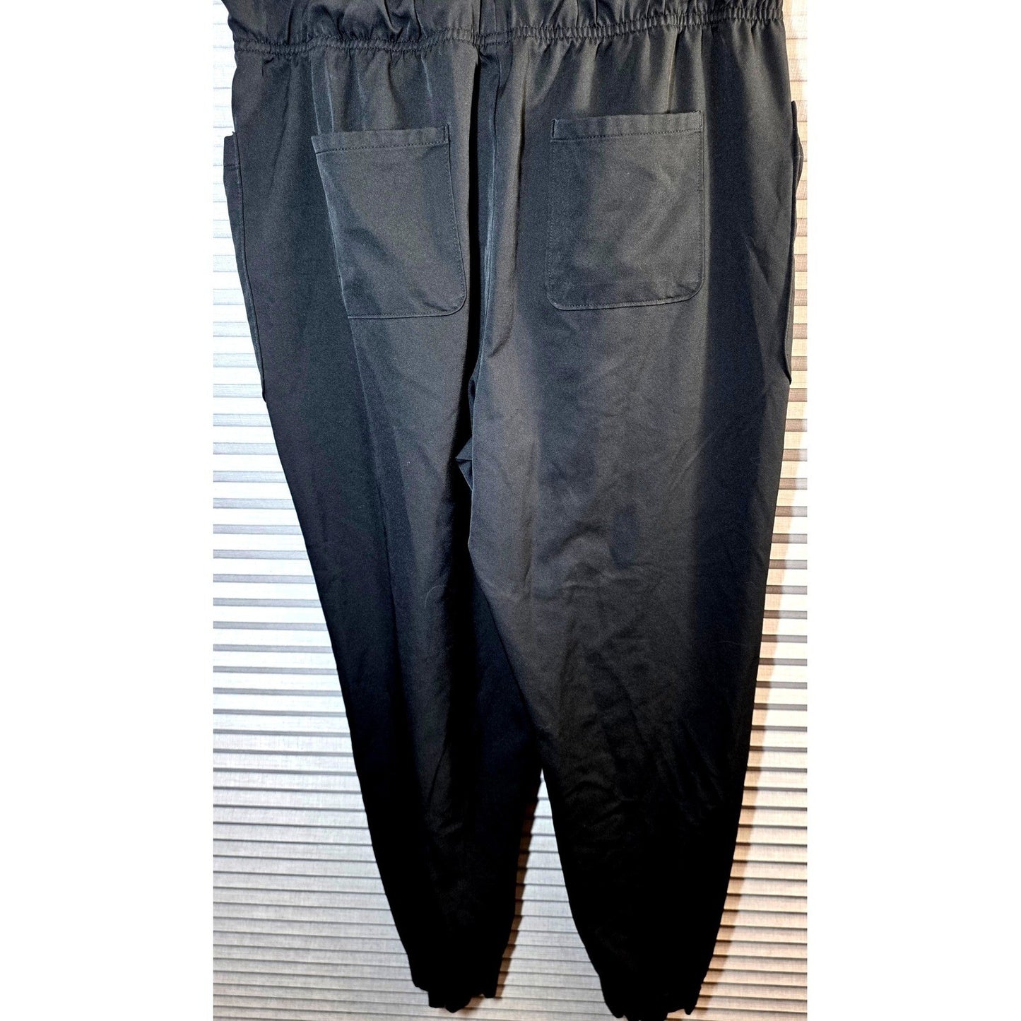 Climate Right Cuddl Duds Jogger Scrub Pants Womens Large Black Pockets Elastic