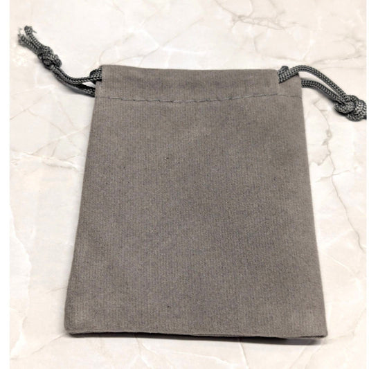 New Velvety Jewelry Pouch Drawstring Bag Gray Small Accessory Storage 3x3.5"