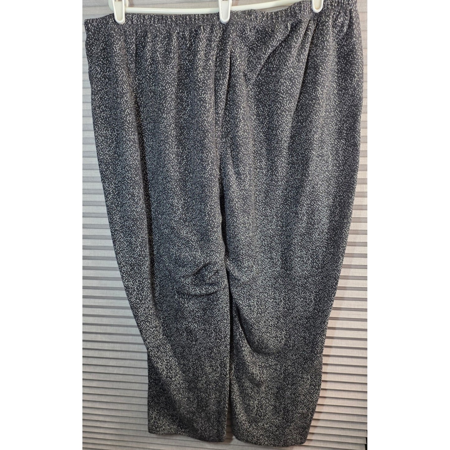 Lands End Knit Pull On Pants Womens 3X/P XXX 3X P Petite Black White Pockets