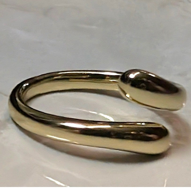 New 14K GF Gold Filled Bypass Wrap Toe Finger Ring Size 3.5 Minimalist Band