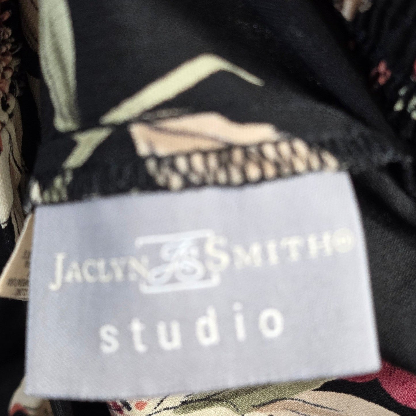 Vtg Jaclyn Smith Studio Floral Maxi Skirt Sm S Small Black Elastic Waist Pleated