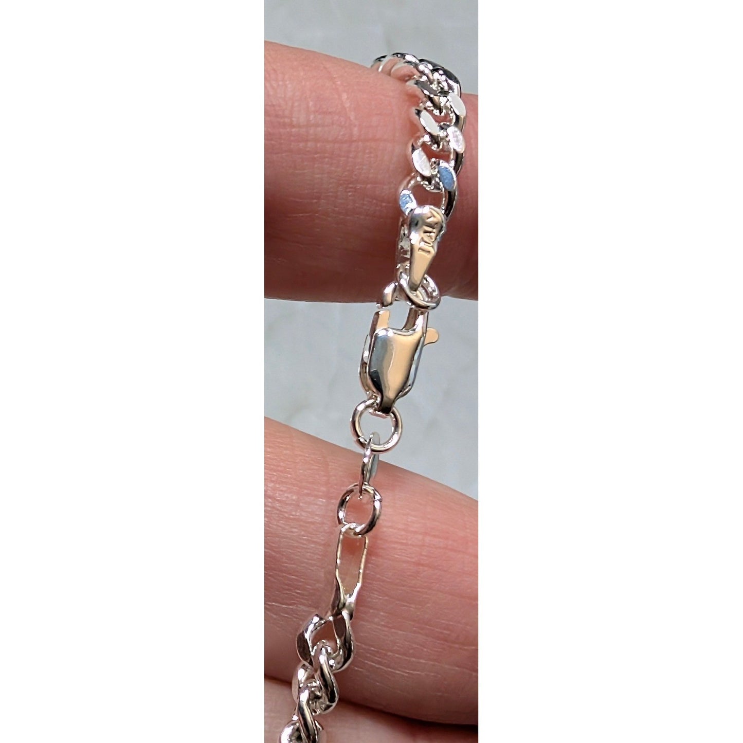 New Sterling Silver 925 Italy Curb Cuban Link Chain Necklace 22 Inch Lobster