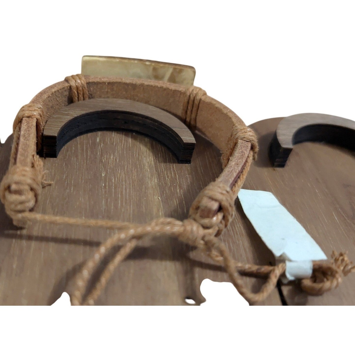 New Julia Personalized Coconut Shell Leather Bracelet Womens Brown Adjustable