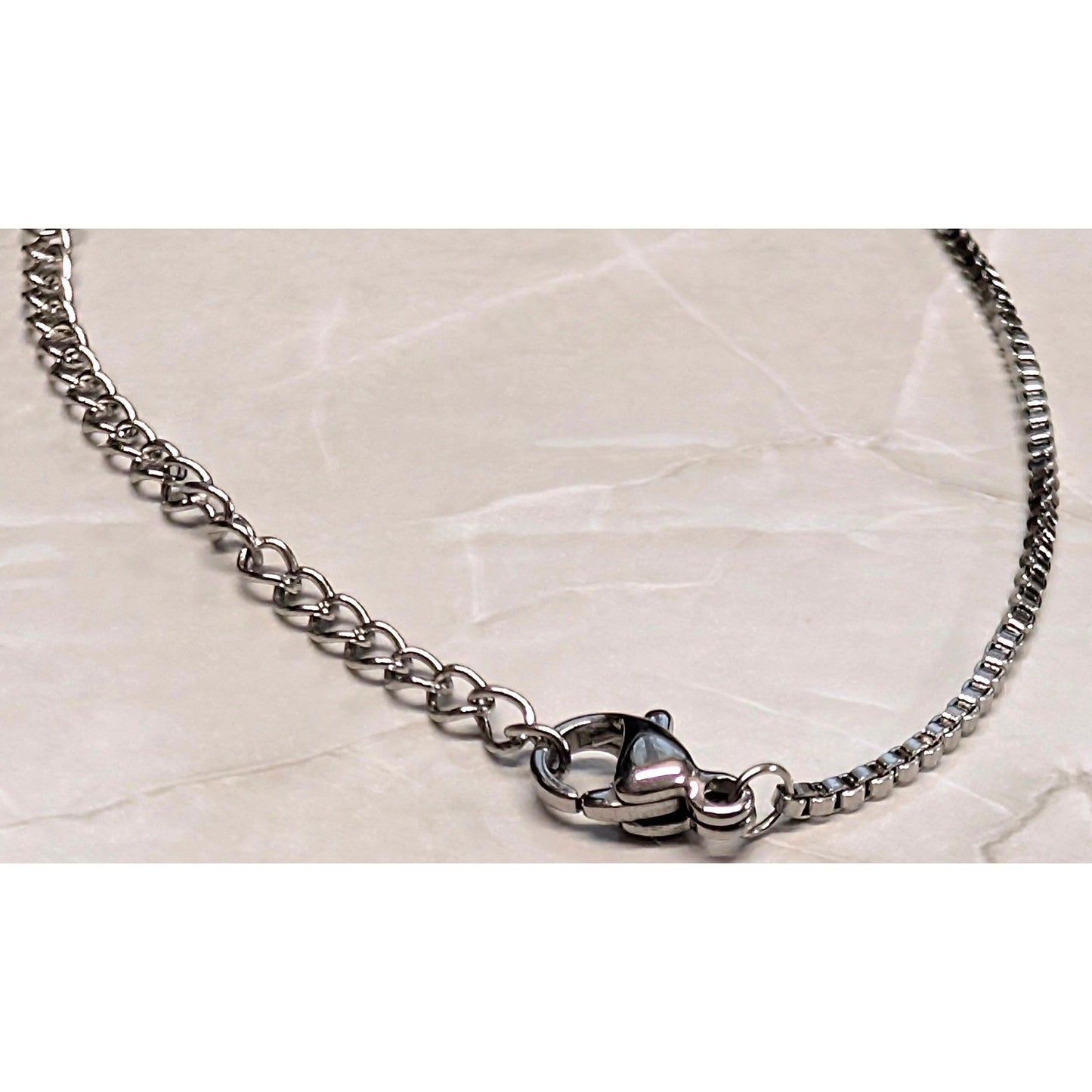 New 20" Box Chain Necklace Silver Tone Minimalist Lobster Claw Adjustable