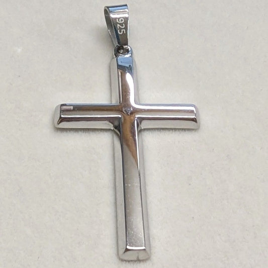 New 1.75" Sterling Silver S925 Cross Pendant S925 Religious Christian Jewelry