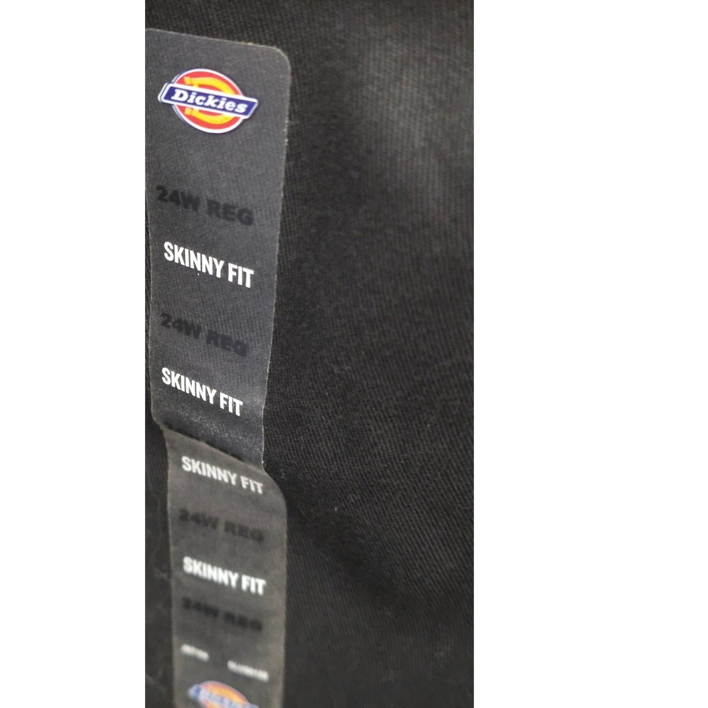 NEW Dickies Skinny Fit Pants Womens Plus Size 24 W 24W Black Stretch Twill Work