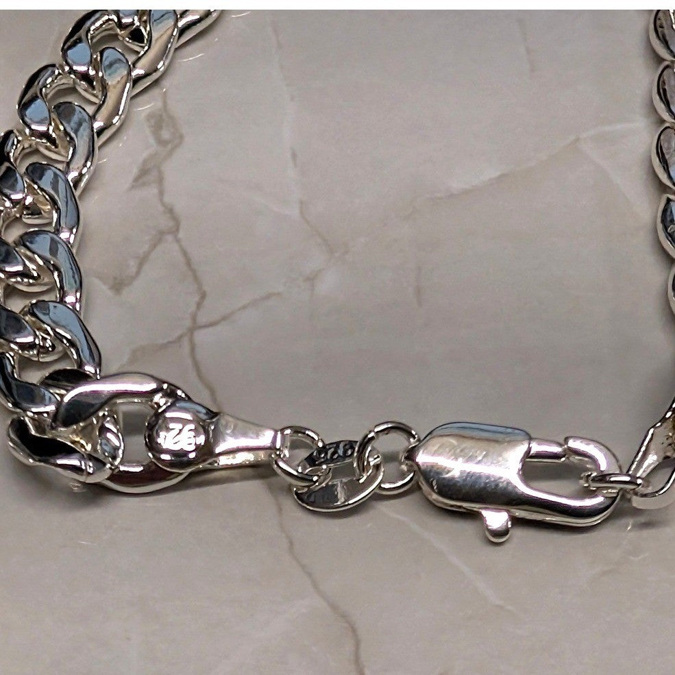 New Sterling Silver 925 Cuban Curb Link Chain Necklace 22" 6MM Polished Flat