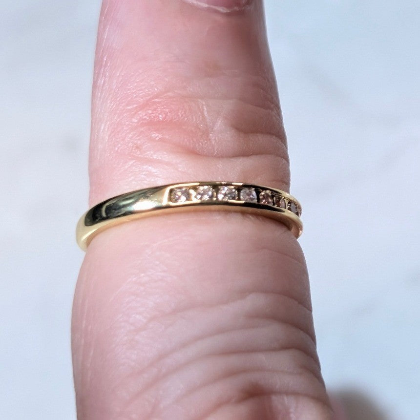 New 14K GF Gold Filled Cubic Zirconia CZs Size 3.25 Band Ring Sparkly Finger Toe