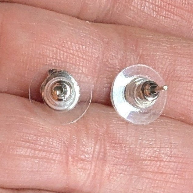 New Rose Flower Stud Earrings Silver Tone Floral Flowers Textured Jewelry Gift