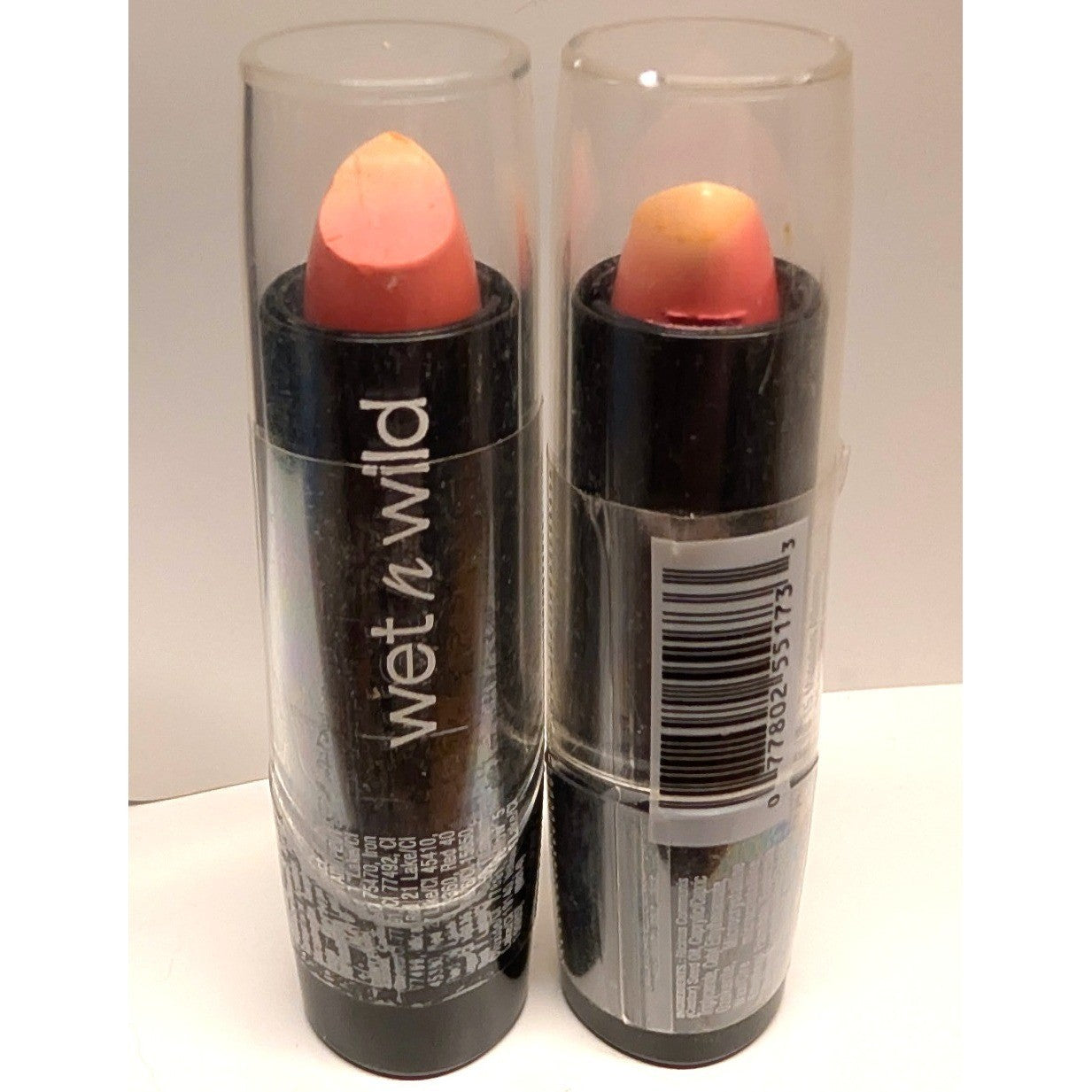 Lot Of 2 DAMAGED TIPs New Wet N Wild Silk Finish Lipstick 517C 15 Minutes Pink