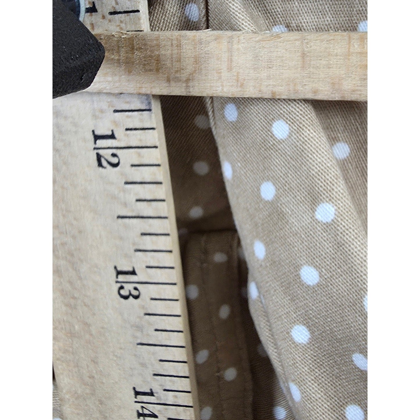 Woman Within Polka Dot Capris Plus Size 20W 20 W Tan Khaki White Cropped Pants