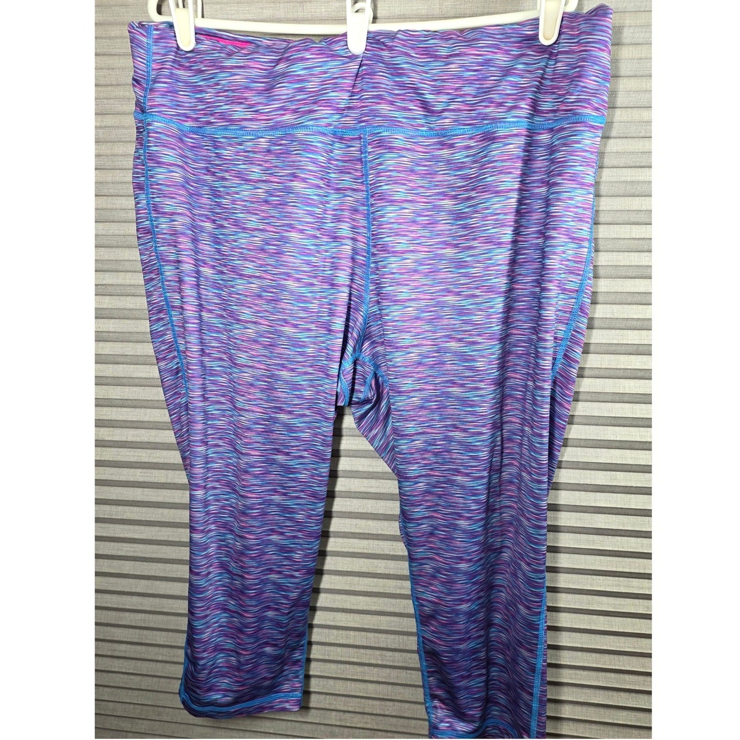 Pro Player Capris Cropped Leggings Plus Size 2X Purple Pink Blue White Wicking
