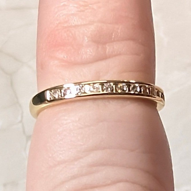 New 14K GF Gold Filled Cubic Zirconia CZs Size 3.25 Band Ring Sparkly Finger Toe
