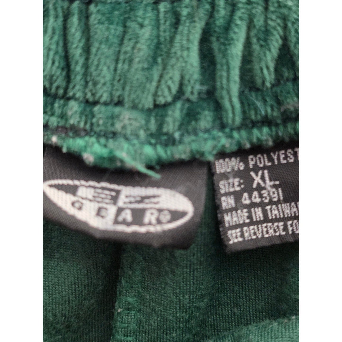 Vintage EZ Gear Sweat Pants PLus Size XL Green Velour Plush Velvety Pockets