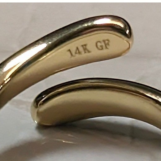New 14K GF Gold Filled Bypass Wrap Toe Finger Ring Size 3.5 Minimalist Band