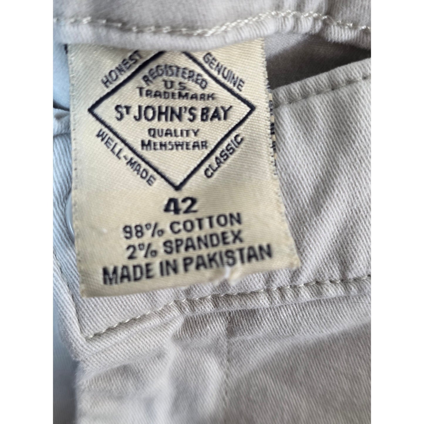 St Johns Bay Cargo Shorts Big Mens Plus Size 42 Beige Pockets Khaki Stretch
